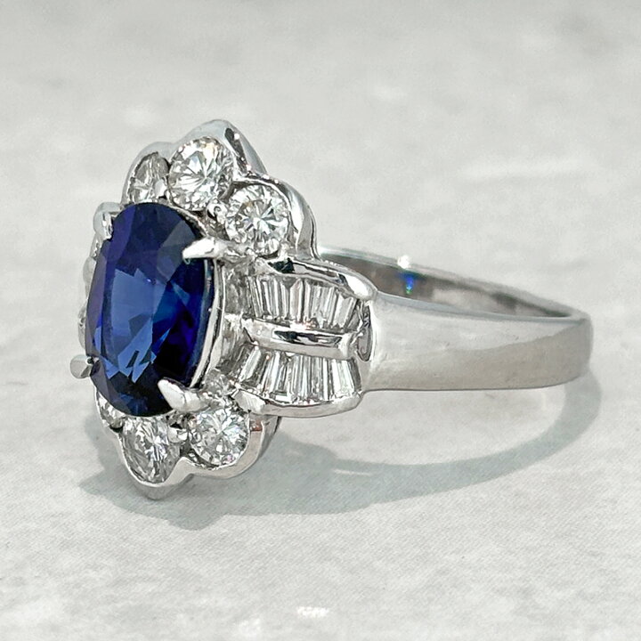 楽天市場】ブルーサファイア 1.75ct リング 14号 PT900 プラチナ 