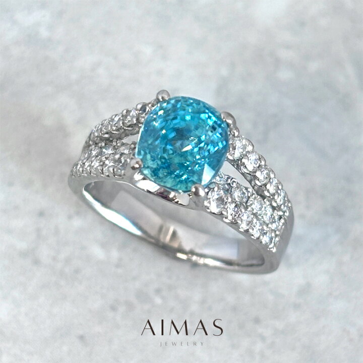 楽天市場】ブルージルコン 4.44ct リング 12号 PT900 プラチナ 指輪 