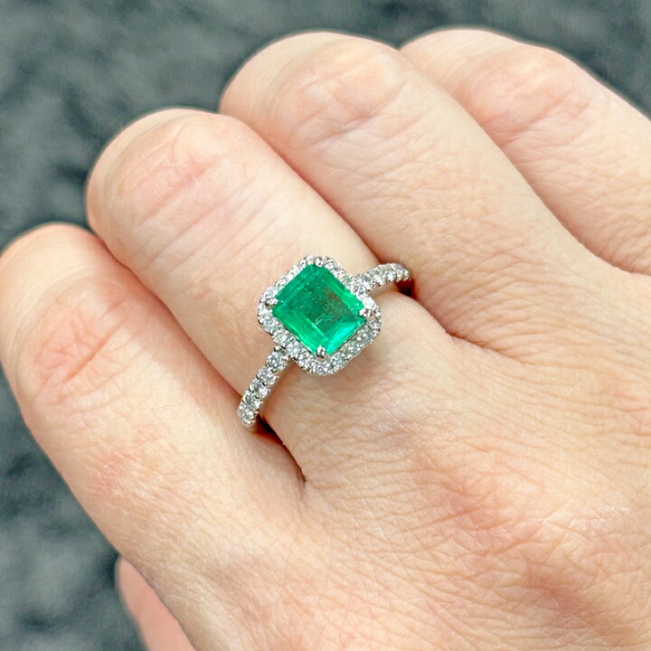 楽天市場】エメラルド 1.06ct リング 12号 PT900 プラチナ 指輪 ダイヤ 