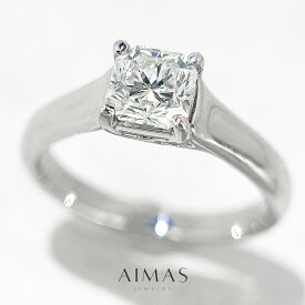 【Tiffany&Co.】ティファニー ルシダ ダイヤモンド 0.56ct（D VVS1 EXC/VG） ソリティアリング 7号 PT950 プラチナ 指輪 オクタゴン スクエア ブリリアントカット カラーレス 無色透明 4月誕生石 ＜鑑定書＞ 金剛石 Brandj【中古】【ジュエリー】【送料無料】RLP.R