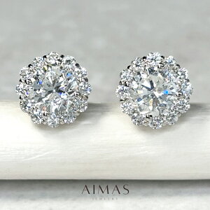 ���C���_�C�������h 1.168ct(H I1)/1.042ct(G I1) �s�A�X PT900 �v���`�i �_�C����芪�� �w�C���[ ���E���h�u�����A���g �_�C�������h�s�A�X �t�����[ �v���[���g 1ct�A�b�v 4���a���� ���\�[�e�B���O