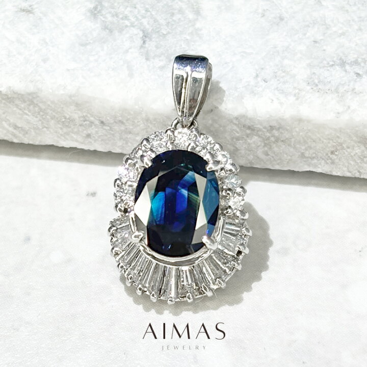 楽天市場】ブルーサファイア 2.3ct ペンダントトップ PT900 プラチナ 