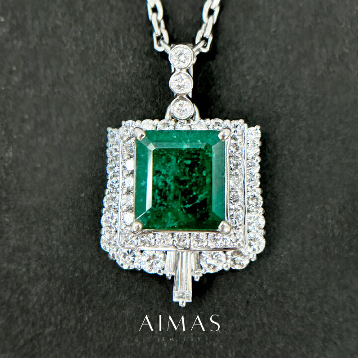 楽天市場】エメラルド 3.28ct ネックレス PT900(Pm900刻印) プラチナ 