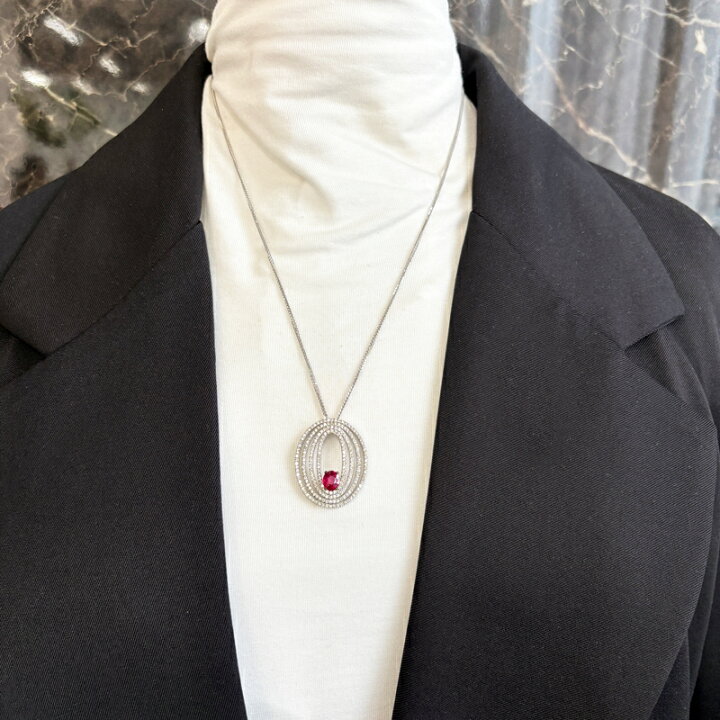 楽天市場】ビルマ(ミャンマー)産ルビー 1.05ct ネックレス PT900/K18YG 