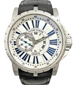 【ROGER DUBUIS】ロジェデュブイ エクスカリバー EX42 77 9 3.7AR 888本限定 裏スケ シースルーバック シルバー 文字盤 SS ステンレス 純正レザーベルト メンズ 自動巻き【中古】【送料無料】【腕時計】RBP.R