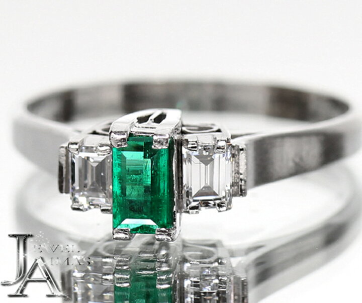 楽天市場】エメラルド 0.31ct ダイヤモンド 0.28ctct リング 14号 