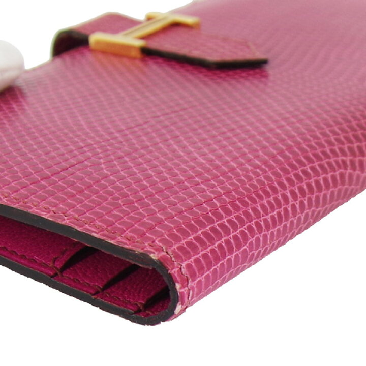 楽天市場】【HERMES】エルメス ベアン リザード フューシャ ピンク  