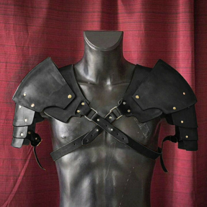 楽天市場 コスプレ 両肩 戦士 鎧 ブラック 衣装 メンズ レディース ファッション コスプレ衣装 コスチューム 甲冑風 肩当て 中世 ヴィンテージ 騎士 ナイト 鎧 服 ハロウィン ハロウィーン パーティー 大人 男性 女性 ゴシック 黒色 舞台 結婚式 かっこいい レザー風 革