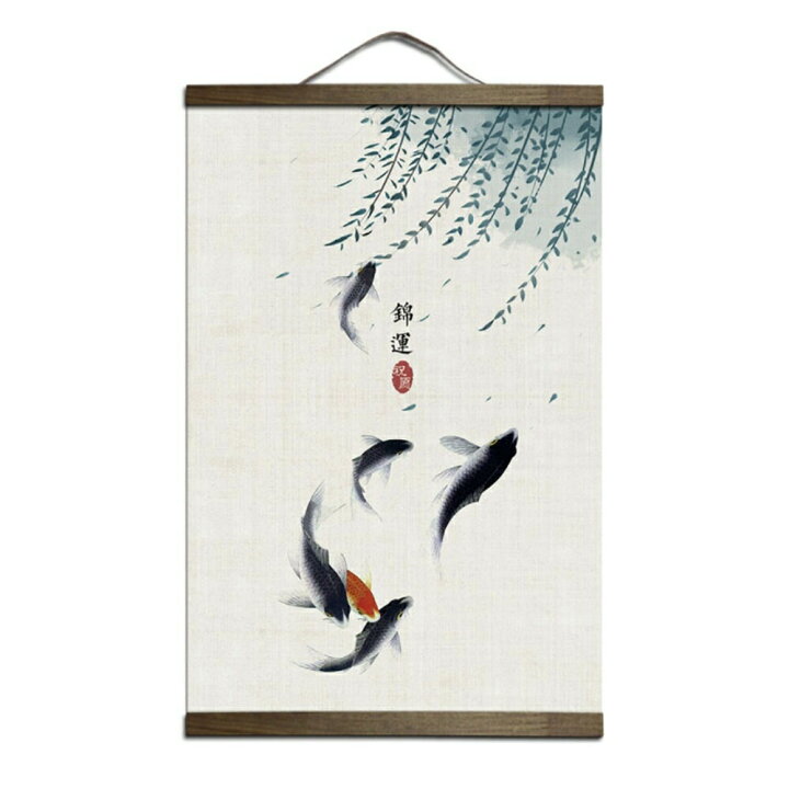 楽天市場 掛け軸 鯉 錦 のぼり鯉 昇鯉 風水 魚 タペストリー 鯉の滝登り こい コイ 掛軸 壁掛け 室内 インテリア おしゃれ 滝のぼり ポスター 絵 玄関 部屋 和室 飾り 壁 風水グッズ 金運 壁掛け 開運祈願 金運祈願 風水 開運