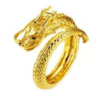 【普通郵便発送】【楽天1位40冠達成】龍 フリーサイズリング ゴールドカラー ドラゴン 竜 指輪 幸運を呼…