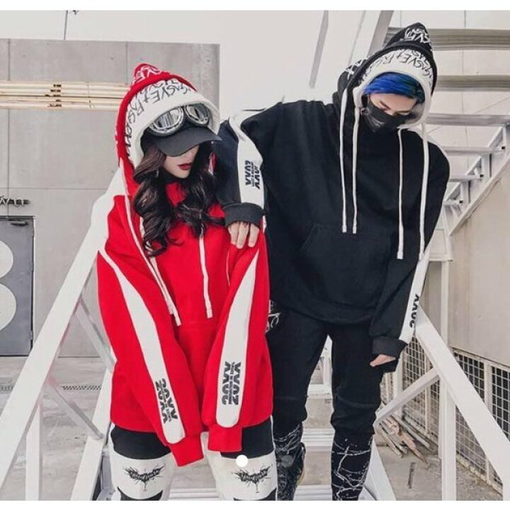 楽天市場 ダブルフードパーカー Wフード 男女兼用 アメカジ ビックロゴパーカー 韓流ファッション ビッグtシャツ ビックシルエット 韓国 オルチャン スポーティー おしゃれ Aio Online Store