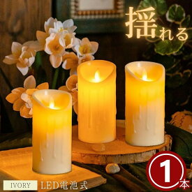 【人気商品】【置き配配送】 キャンドル LED 溶けかけのキャンドル 太め電池式 リアル 1個 クリスマス キャンドル スティックキャンドル ライト ロング 長い ろうそく 可愛い 姫系 ディナー インテリア 間接照明 寝室 食卓 ディスプレイ