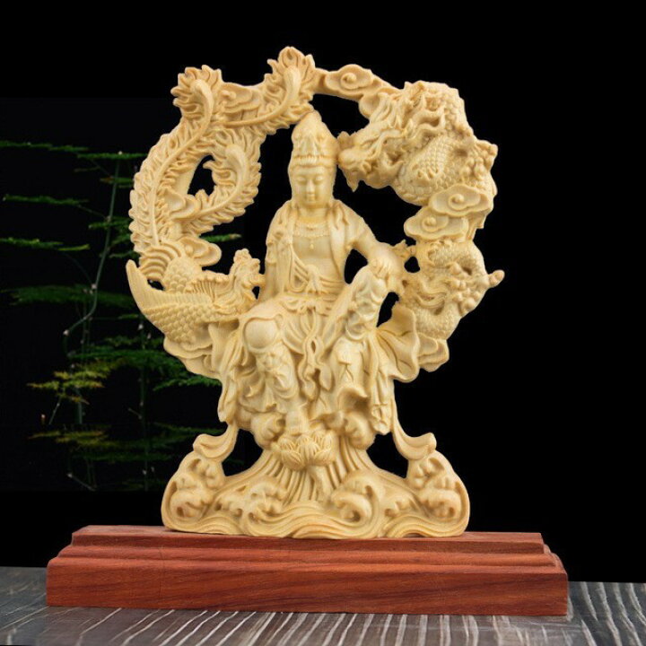 楽天市場 仏像 総柘植 観音菩薩 木彫仏像 柘植木彫り 木製彫刻 観音様 龍 置物 置き物 オブジェ インテリア 木製 木彫り プレゼント 贈り物 日本 お土産 日本土産 Aio Online Store