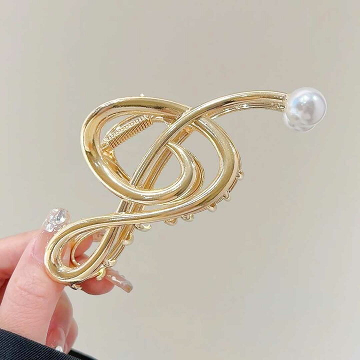 楽天市場】ヘアアクセサリー 音符 ヘアクリップ ト音記号 ゴールドor 
