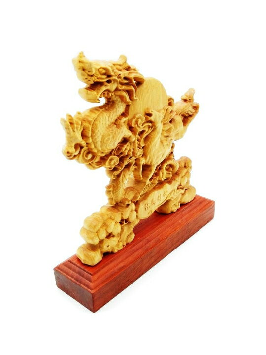 楽天市場】龍馬精神 木彫りドラゴン 置物 風水 立像 高級天然ツゲ 風水 