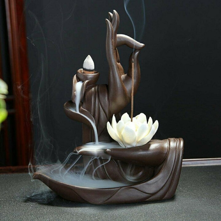 楽天市場 お釈迦様の手 蓮の花 お香スタンド 倒流香 陶器 花 インテリア モダン 雑貨 おしゃれ エスニック スタンド リゾート お香立て 置物 お香たて お香 お香入れ 癒し 幻想 香り 匂い 玄関 車 自宅 自粛 ヒーリング 祈り ヨガ 開運 Aio Online Store
