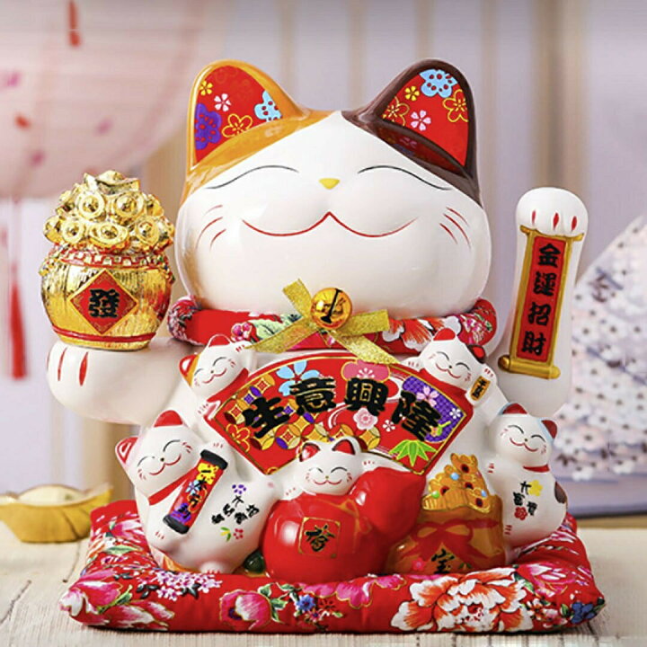 楽天市場】招き猫 置物 生意興隆 千万両 まねきねこ 白 開店祝い 開店 