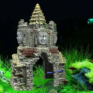 【ランキング1位6冠達成】 アクアリウム アステカ 石像風 遺跡 オブジェ 水槽 置物 インテリア 熱帯魚 魚 熱帯雨林 海水魚 淡水魚 ネオンテトラ グッピー エンゼルフィッシュ ピラルク アロ