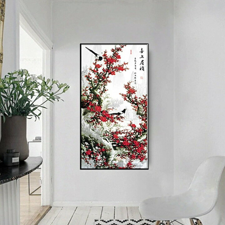 楽天市場 掛け軸 用 ポスター 梅の花 鳥 バード Bird 風水 タペストリー 掛軸用 壁掛け 室内 インテリア おしゃれ 絵 玄関 部屋 和室 飾り 壁 風水グッズ 金運 開運祈願 金運祈願 風水 アイテム 開運 金運 財産運 出世運 恋愛運 幸福