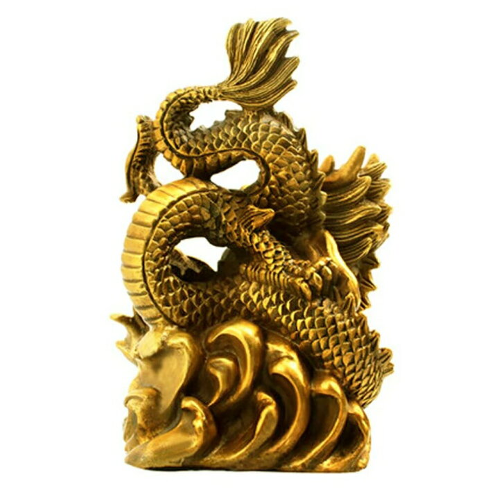 置物 ? 風水 皇帝龍 五本爪 ーVer2ー 龍 竜 真鍮 ブロンズゴールド 龍 