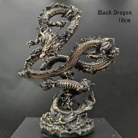 【ランキング1位5冠達成】 黒龍 龍 ブラックドラゴン 浮遊龍 金属製 10cm 龍の置物 四本爪 辰年 干支 竜神 龍神様 の置物 龍神オブジェ ドラゴン インテリア おしゃれ 縁起物 風水 開運アイテム パワースポット 金運祈願 幸運 プレゼント 贈り物 玄関飾り