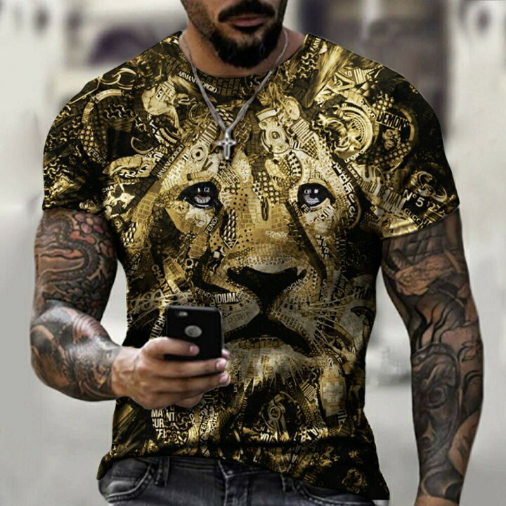 楽天市場】【人気商品】【在庫限り】 Tシャツ ライオン 半袖 L 黄色 