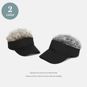 【楽天1位100冠達成】ヘアバイザー シルバーorブラウン ヘアー サンバイザー かつら ウィッグ メンズ バイザー 髪の毛 フレアー ふさふさ ゴルフ アウトドア スポーツ 帽子風 日よけ UV対策 お