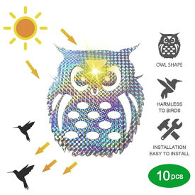 鳥よけ ミニフクロウ 反射板 10枚セット シール 梟 鳥よけ 家庭菜園 農業用品 資材 田畑 鳥害対策 ハト ツバメ スズメ 雀 果樹園 菜園 猛禽類 吊り下げ ベランダ 玄関 ハト避け 予防 畑 バード 防鳥 カラス対策 害鳥撃退 園芸用品 ガーデニング用 インテリア防鳥グッズ