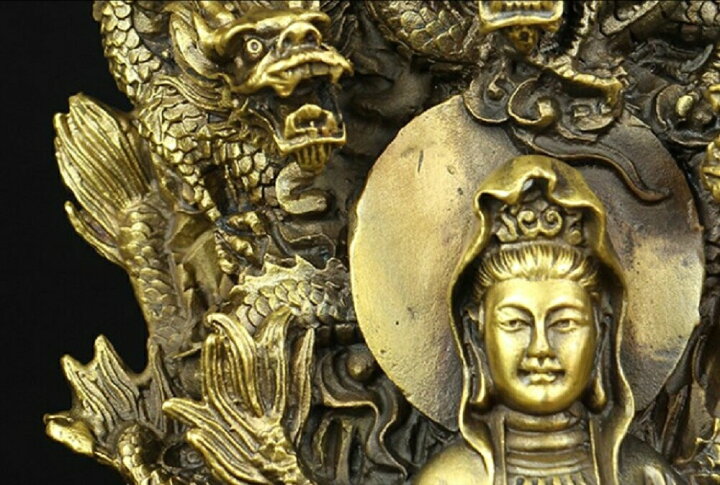 楽天市場】特大サイズ 九龍観音像 観音菩薩像 中国神話 竜生九子 仏像 