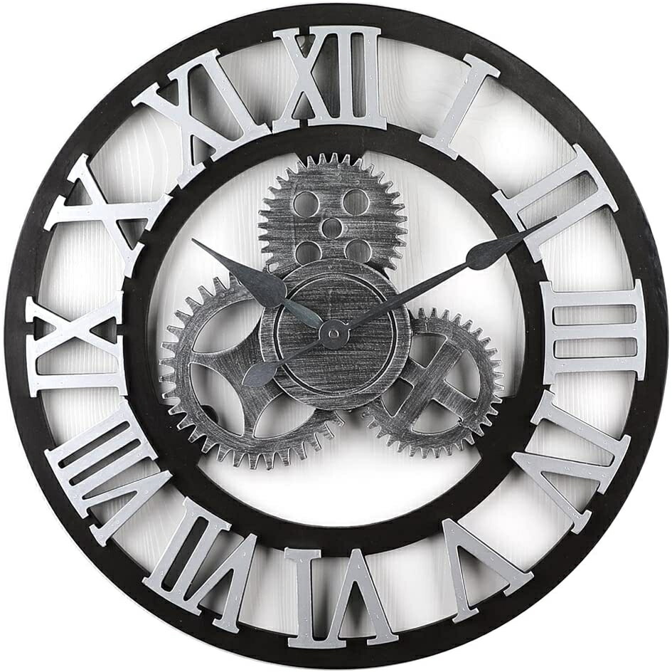 楽天市場】歯車 壁掛け時計 ローマ数字 アンティーク 壁掛け 雑貨 時計 