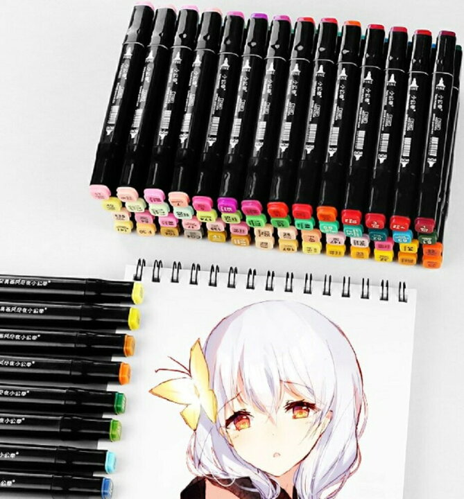楽天市場 在庫限り マーカーペン 80色 イラスト 漫画 アニメ 美術 授業 専門 本格 マーキング 裏表2種 グラデーション インク Inkt スケッチ アイデア メモ ゲームイラスト 絵コンテ デザイン 写生大会 カラーペン マジック Aio Online Store