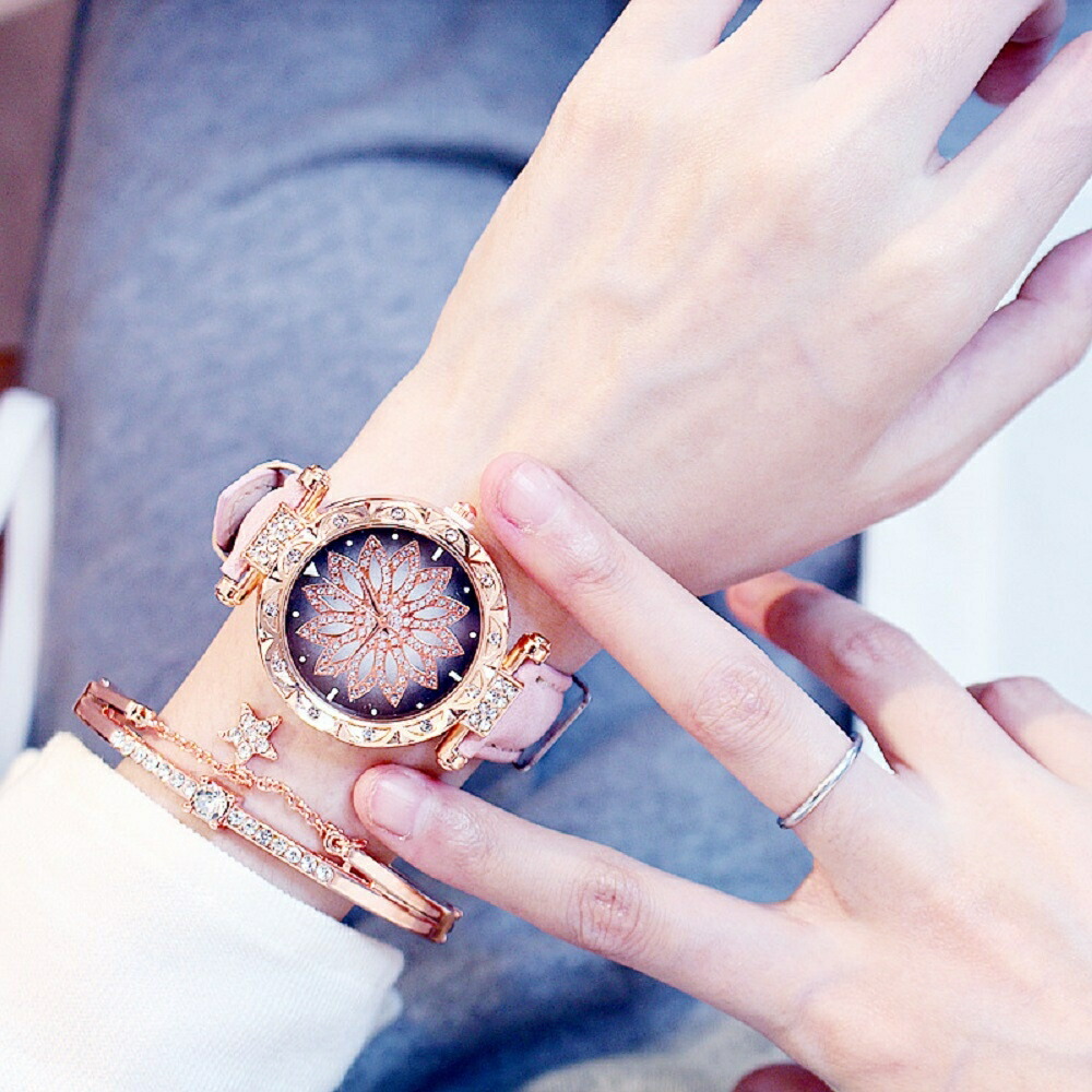 楽天市場】花時計＋ブレスレット 2個セット 腕時計 時計 レディース