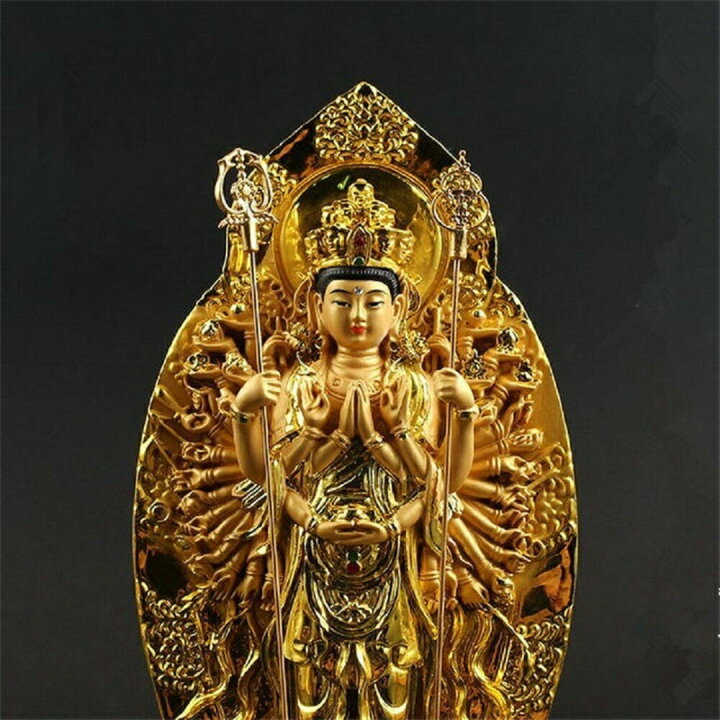 楽天市場 置物 黄金 千手観音菩薩 杖 両手 風水 置物 仏像 風水グッズ 観音様 仏様 縁起物 飾り物 癒し 千手観音 開運祈願 金メッキ仕上げ 仏像 せんじゅかんのんぼさつ 十二支 守り本尊 彩色仕上げ インテリア 仏具 御守仏 お守り仏像 干支本尊 Aio Online Store