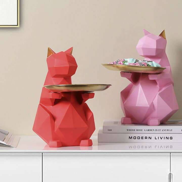 楽天市場】【限定SALE価格】【在庫限り】小物入れ ポリゴン猫 ホワイト 