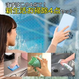 アイオン 新生活お掃除4点セット 超吸水スポンジ 吸水クロス 撥水コート