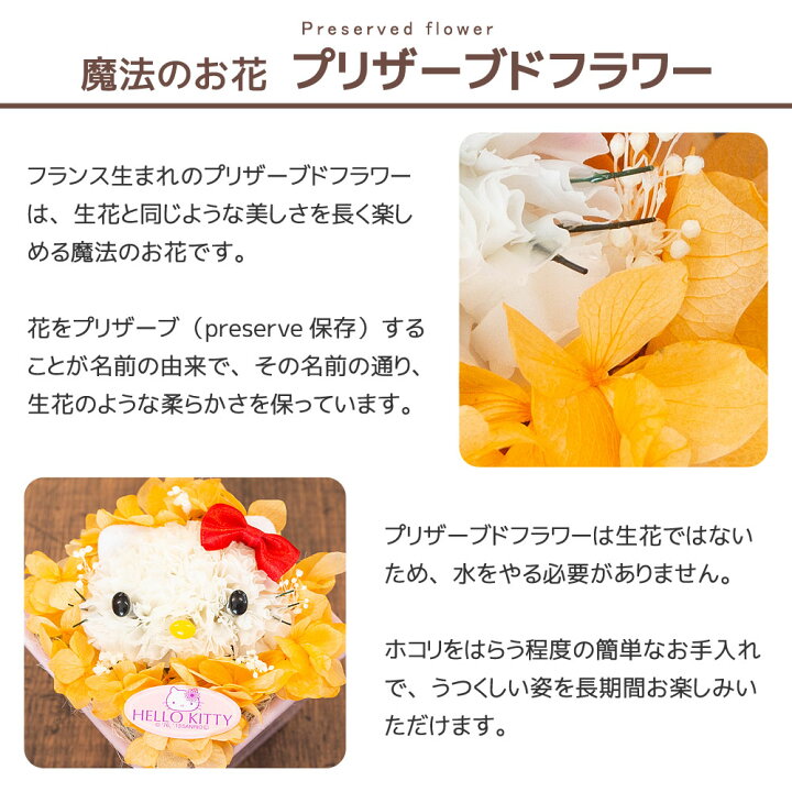 楽天市場】ハローキティ プリザーブドフラワー 陶器ポットB 送料無料  