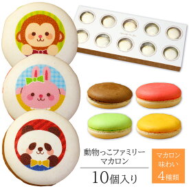 動物っこファミリー マカロン 10個入り 個包装 短納期 送料無料 | かわいい 動物 スイーツ アニマル お菓子 詰め合わせ お祝い 内祝い お返し お礼 誕生日 プレゼント バースデー 贈り物 ギフト 子供 記念品 こどもの日 入園 入学 卒園 卒業