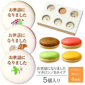 お世話になりました マカロン Bタイプ 5個入り 個包装 短納期 | メッセージ入り スイーツ お菓子 詰め合わせ 文字入り お祝い 内祝い 御礼 お返し 感謝 祝い ギフト プレゼント 出産 結婚 定年