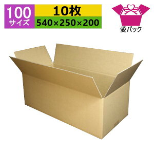 スーパーセール ダンボール箱 100サイズ オーダーメイド (540×250×200) (無地×10枚) 日本製 ダンボール 段ボール 段ボール箱 梱包用 通販用 小物用 引越し 引っ越し 収納 薄型素材 無地ケース