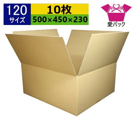ダンボール箱 段ボール 120サイズ オーダーメイド (500×450×230) (無地×10枚) 日本製 ダンボール 段ボール箱 梱包用 通販用 小物用 引越し 引っ越し 収納 薄型素材 無地ケース