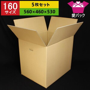 ダンボール160サイズ(引越しダンボール箱)持ち手段ボール日本製無地宅配160【5枚セット】(K5/厚み5mm/強化中芯160g)【あす楽対応】【送料無料】安心の国産532P19Apr16