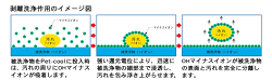 汚れを浮き上がらせる剥離効果の説明