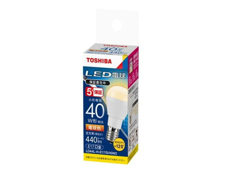 楽天市場】(送料無料)LED電球 LDA4L-H-E17/S/40W2 東芝ライテック 