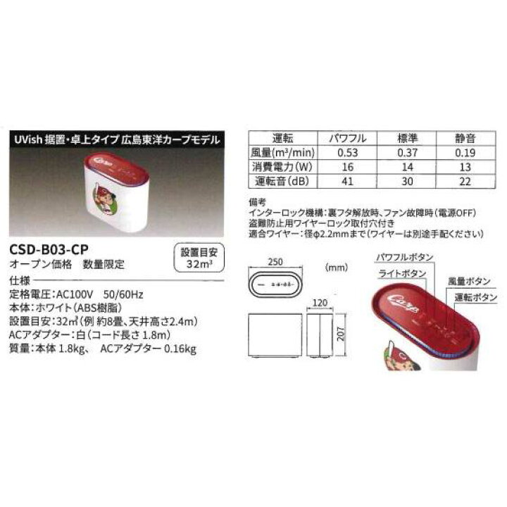 楽天市場】(手配品) UVish据置・卓上タイプ UV・光触媒除菌脱臭機広島 