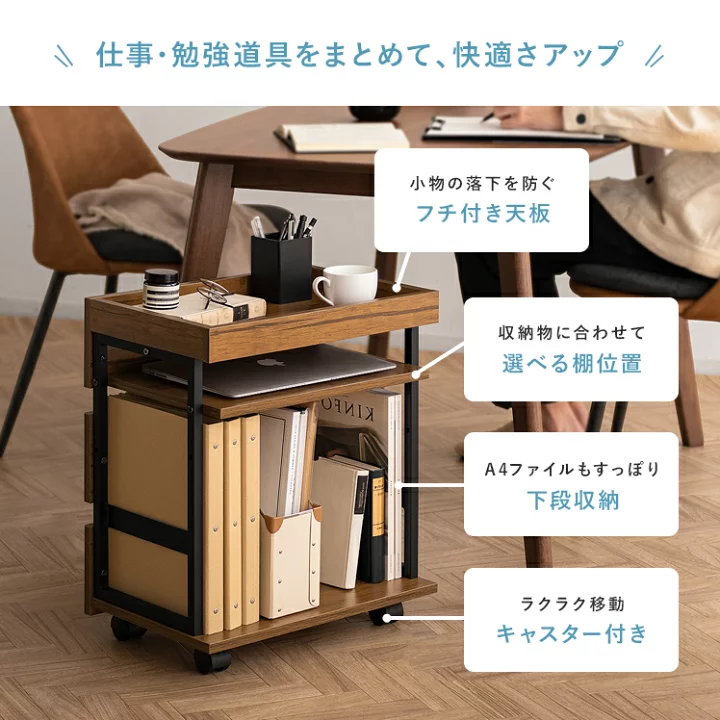 楽天市場】サイドワゴン キャスター付き おしゃれ サイドデスク デスク 
