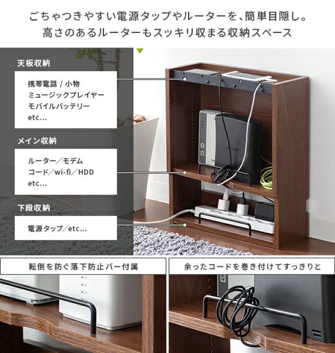 楽天市場 ケーブルボックス タップ ルーター 収納 リビング 棚 収納ボックス おしゃれ 北欧 収納棚 スリム 幅40 リビング収納 本棚 収納 インテリア 隠す収納 ケーブル隠し 配線カバー コード収納 シンプル モダン Kaehaler カーター エア リゾーム インテリア