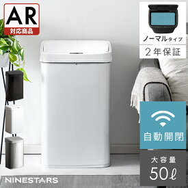 【20％OFFクーポン配布中】 ゴミ箱 おしゃれ ふた付き 自動ゴミ箱 45リットル 袋対応 キッチン 50l ステンレス 自動センサー 50リットル 自動開閉 ダストボックス ごみ箱 台所 2年保証 NINE STARS(ナインスター) 自動開閉ダストボックス ノーマルタイプ 50L