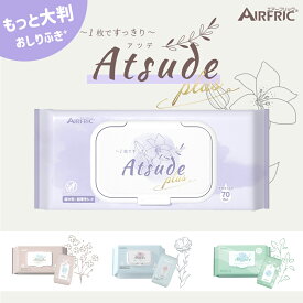 AIRFRIC おしりふき 厚手大判タイプ 無添加 無香料 ノンアルコール エンボス加工 蓋つき 水分多め 純水 99.99％ 新生児 赤ちゃん ベビー 極厚 出産祝い 大容量 まとめ買い お尻拭き Atsude シリーズ 70枚入り×12個（840枚） WT007