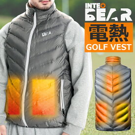 【★ゴルフ応援セール★9980円→2980円！！】INTECBEAR ゴルフウェア 冬 ハイネック 電熱ベスト ヒーターベスト 水洗い可 温熱ベスト 即暖 防寒 男女兼用 メンズ レディース ゴルフ バイク 21BB01