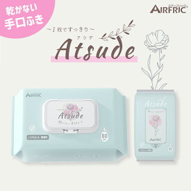 【★お買い物マラソン★ポイント10倍】AIRFRIC 手口ふき 厚手 無添加 無香料 ノンアルコール エンボス加工 蓋つき 水分多め やわらか 大判 純水 99.99％ 新生児 赤ちゃん ベビー 極厚 出産準備 出産祝い 大容量 ウェットティッシュ Atsude シリーズ 90枚×12個セット WT004